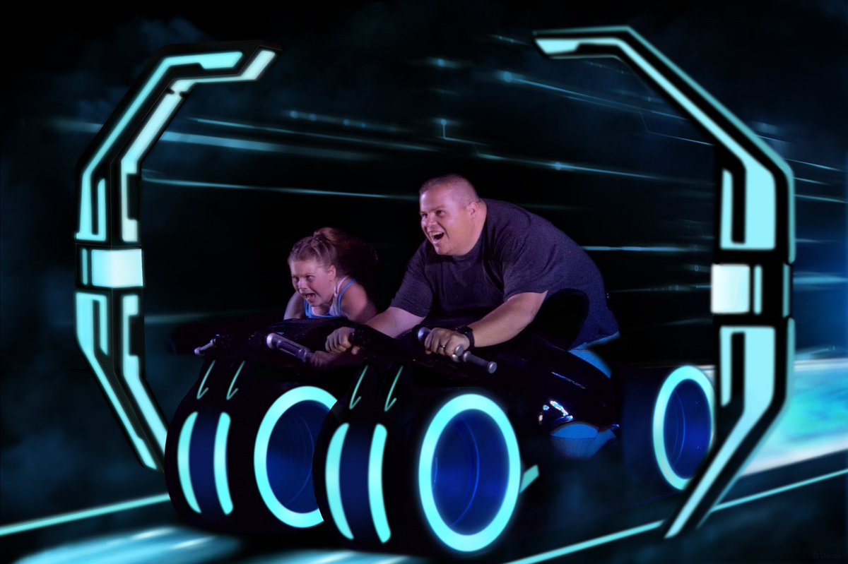 Proof that thrill rides are hit or miss: I found my new favorite ride, she found her new worst nightmare! #Tron <a href="/WaltDisneyWorld/">Walt Disney World</a>