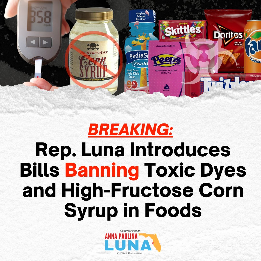 I am introducing legislation today to make our foods less toxic. Millions of Americans consume poisonous food dyes and sweeteners like high fructose corn syrup daily. I’m putting an end to that. I urge my colleagues to join me in this VITAL legislation.