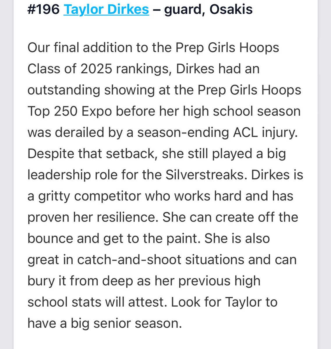 NTWest2025's tweet photo. @DirkesTaylor missed her Jr. season with an ACL injury but her leadership and character never lacked!  Guarantee she comes back even stronger for her senior season. 🔥 Keep 👀s on her. https://t.co/sSJmWMTNGt