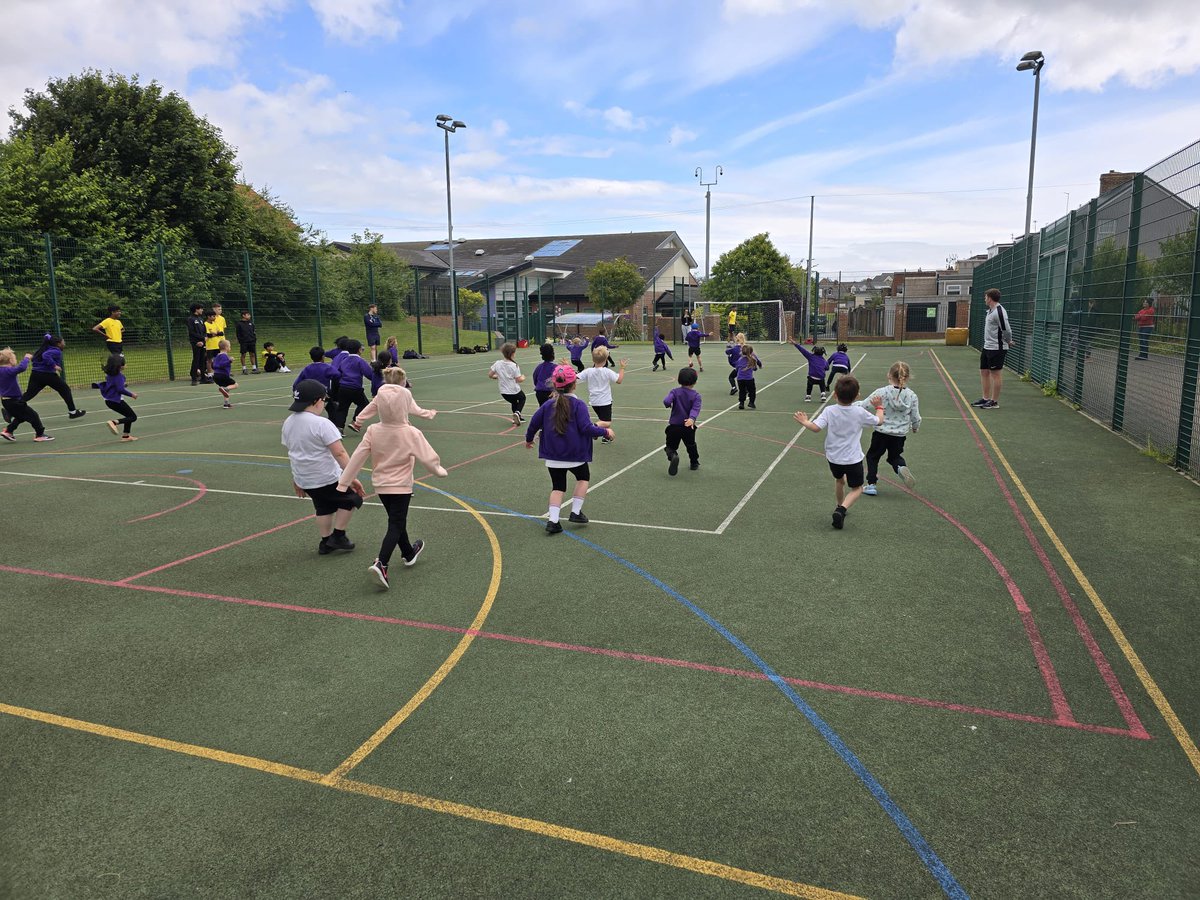StJosephsSR46HY's tweet photo. Year 1 Sports Day - time for our next challenge- football games with the St Aidan boys ⚽️ #sjrcsportsday #pullafunnyface https://t.co/2CAm13AEDl