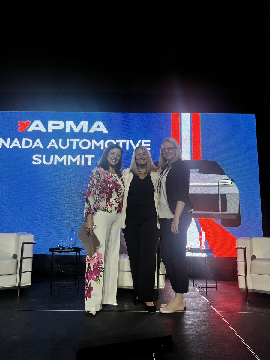 APMACanada's tweet photo. Excited to have @allisongrealis (@WomeninMFG) and Rosalyn Wallace (@MagnaInt) join @PetrinaGentile on stage for a discussion about Women in Manufacturing.
Don’t forget to check out their booth at our President’s Reception at 5pm! #APMASummit https://t.co/lNdwTxmT5j