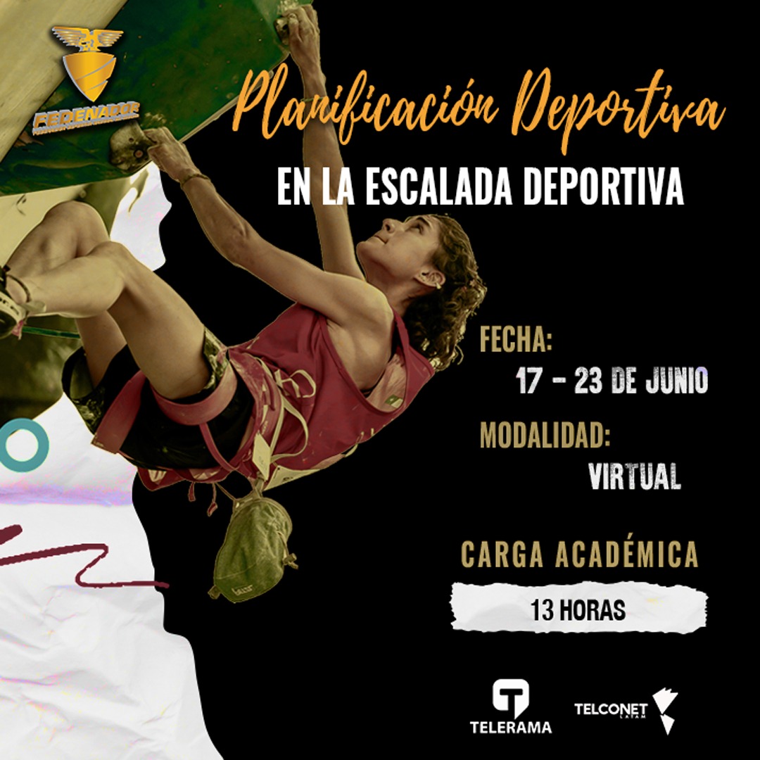 ¡Inscripciones abiertas! 👋

Únete al curso virtual 'Planificación en la Escalada Deportiva'.

🗓️Fecha: 17 al 23 de junio. 

⏰Horarios: Lunes a viernes de 18h00 a 20h00 y sábado de 09h00 a 12h00. 

🔗Regístrate ahora forms.gle/ccZnnitYC4eRHm…

#SomosFormación📚