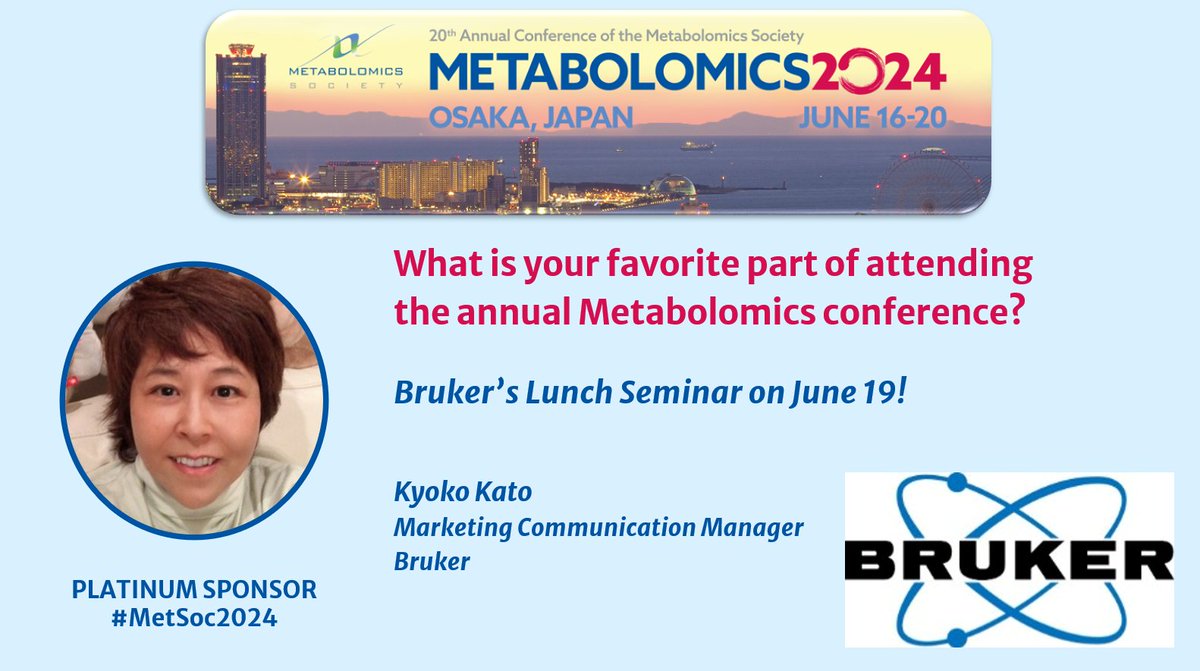 Metabolomics Society (@metabolomicssoc) on Twitter photo Headed to #MetSoc2024 next week? Check out Bruker's lunch seminar on Wednesday.  
airdrive.eventsair.com/eventsairsthcu…
Thanks for supporting #MetSoc2024 as a Platinum Sponsor! 
#metabolomics Headed to #MetSoc2024 next week? Check out Bruker's lunch seminar on Wednesday.  
airdrive.eventsair.com/eventsairsthcu…
Thanks for supporting #MetSoc2024 as a Platinum Sponsor! 
#metabolomics