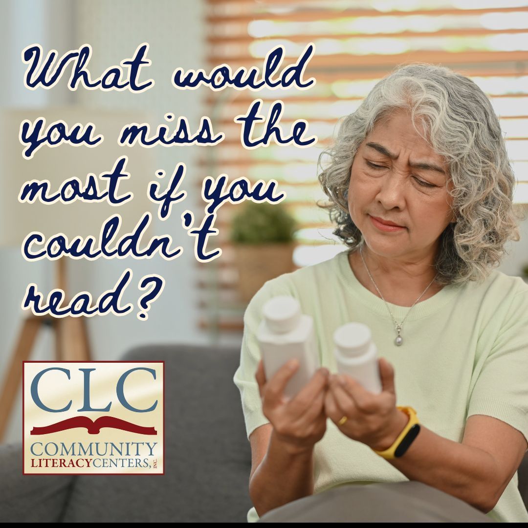 Imagine a world without words...
What would you miss if you couldn't read?  Reading unlocks a universe of possibilities.

Millions of adults struggle with reading.  At CLC, we provide free classes to help them unlock the power of literacy. 

👉 buff.ly/2GnI791