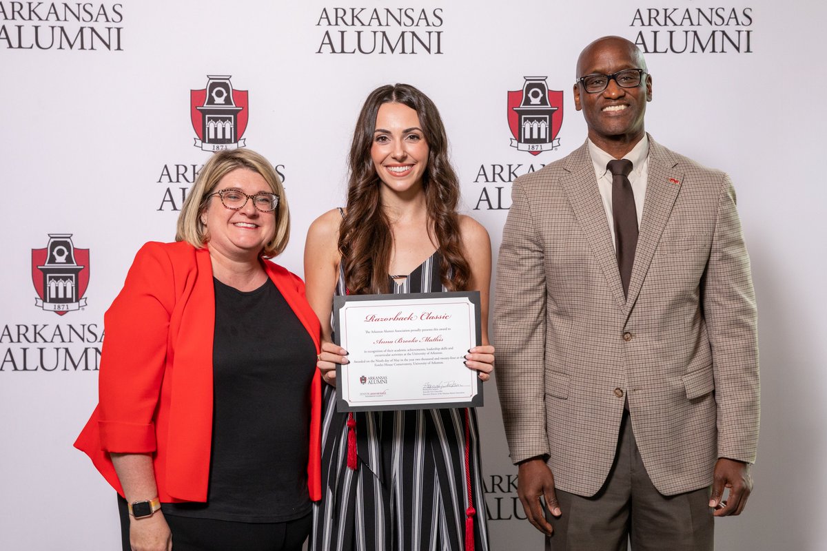 arkansasalumni's tweet photo. Congratulations to Anna Mathis and Benjamin Walworth for being the awarded the 2024 Senior Honor Citation for their outstanding academic achievement, leadership and cocurricular engagement. We are so excited to see what the future holds for you both! #UARK #ArkansasAlumni https://t.co/au40gQwvA8