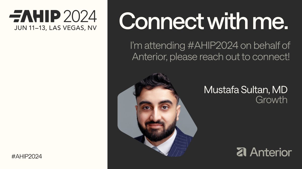 AnteriorAI's tweet image. Our team is at #AHIP2024. Visit Booth 1509 to see our demo and learn how AI can optimize your clinicians' claims reviews!