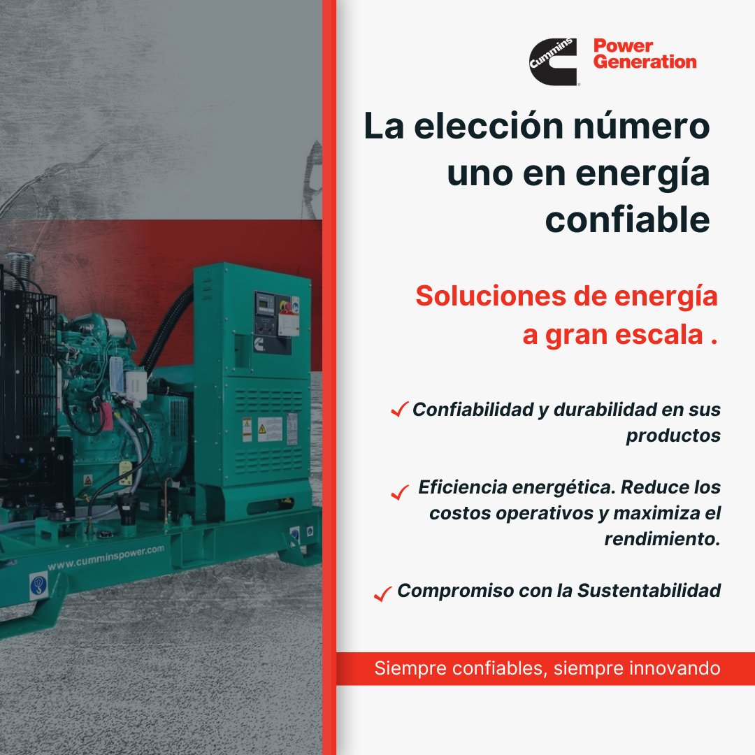 En Adviser contamos con #Cummins para impulsar tus proyectos hacia el éxito💥💪
¿Sabías que las #PlantasDeEmergencia son la solución más confiable ante posibles apagones? Pueden reactivar el sistema en cuestión de segundos.

#Adviser #Energía #CentroDeDatos #Apagones