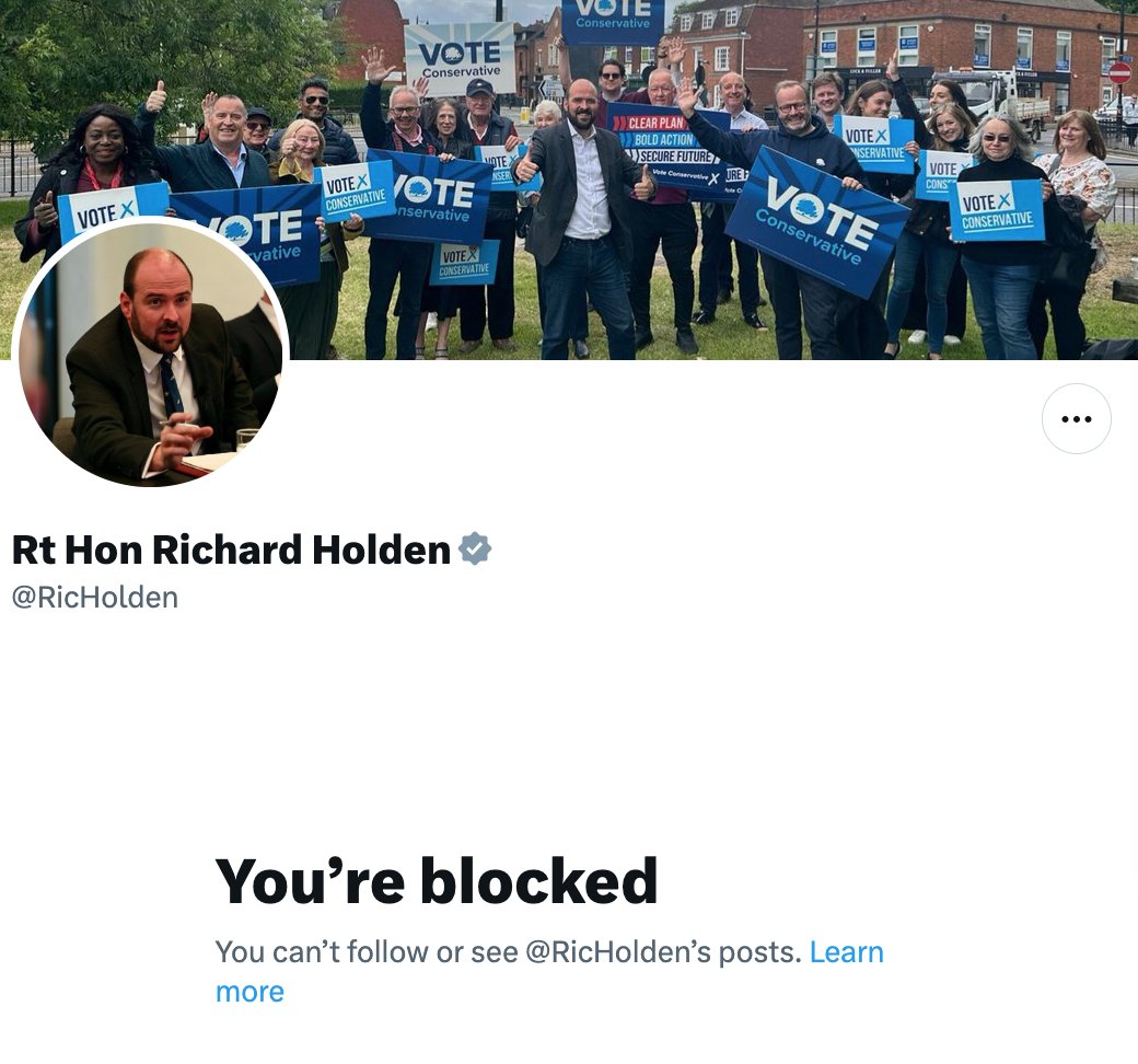 STOPTHETORIES.VOTE 🟥🟧🟩 (@getthetoryout) on Twitter photo Just checking... is there anyone <a href="/RicHolden/">Richard Holden MP</a> HASN'T blocked yet?
Whilst we're here #BillericayDickie the people of <a href="/BasiIdon/">Basildon</a> & <a href="/BiIlericay/">BILLERICAY</a> should all tactically vote for Labour 🌹 Just checking... is there anyone <a href="/RicHolden/">Richard Holden MP</a> HASN'T blocked yet?
Whilst we're here #BillericayDickie the people of <a href="/BasiIdon/">Basildon</a> & <a href="/BiIlericay/">BILLERICAY</a> should all tactically vote for Labour 🌹