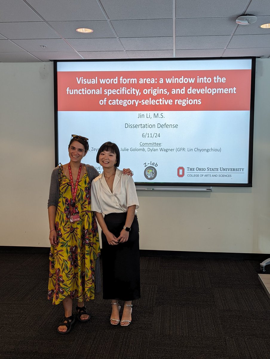 z_saygin's tweet image. 🥳Huge congrats to Dr. Jin Li @jinnnliiii93 @Zlab_OSU who gave a wonderfully successful thesis defense today! We&apos;ll miss her but look forward to seeing her thrive in @neuranna&apos;s lab this fall! And thanks to the rest of her amazing committee with Dylan Wagner &amp;amp; @juliedgolomb