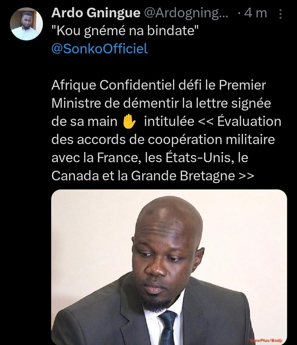 ababacarDoucou4's tweet photo. Ousmane Sonko de nouveau dans la tourmente
https://t.co/UVdSdIBN42 defie Ousmane Sonko 

https://t.co/4tadawK47e https://t.co/iKdiY67GZB