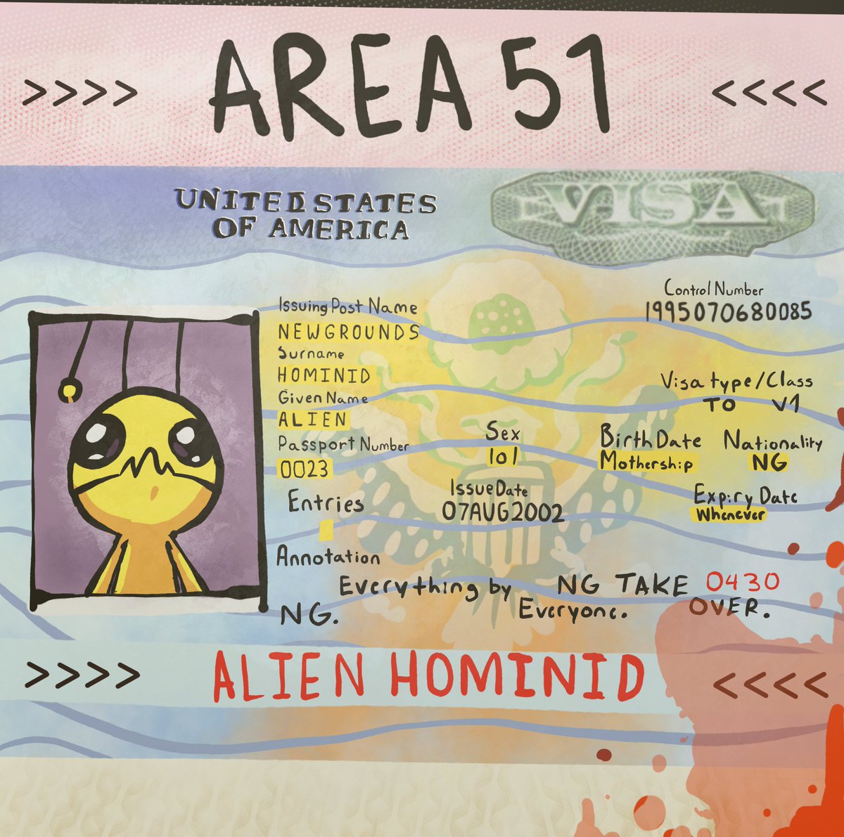 bacon_bacn's tweet photo. Some promo art for NG Takeover #alienhominid @thebehemoth https://t.co/JNl2Ay6XCQ