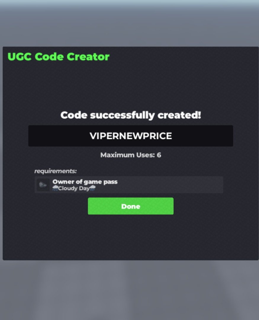 VIPER_106's tweet photo. New price!! 400 Rbx
The price can be negotiated and can also be exchanged for other UGC.
#ugc #roblox #Ugccodes https://t.co/fkK3sSZb3T