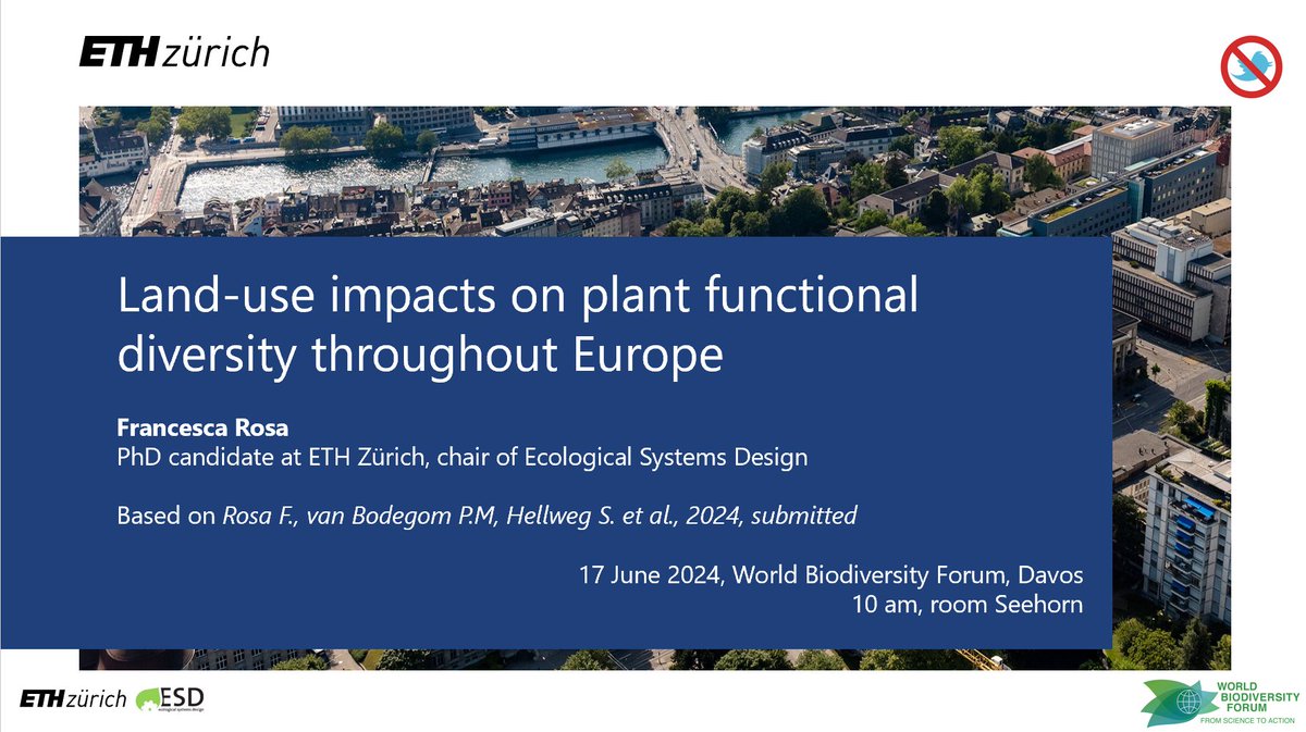 Ecological Systems Design (@ethz_esd) on Twitter photo Thrilled to share that our colleague Francesca Rosa will present her work on "Land-use impact on plant #FunctionalDiversity throughout Europe" at World Biodiversity Forum 2024 on Monday, June 17th.
Learn more about her research: lnkd.in/eGmwPn4f
#WBF <a href="/_FrancescaRosa_/">Francesca Rosa</a> Thrilled to share that our colleague Francesca Rosa will present her work on "Land-use impact on plant #FunctionalDiversity throughout Europe" at World Biodiversity Forum 2024 on Monday, June 17th.
Learn more about her research: lnkd.in/eGmwPn4f
#WBF <a href="/_FrancescaRosa_/">Francesca Rosa</a>