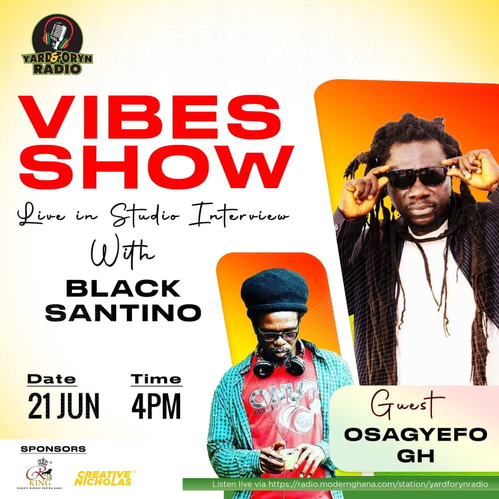 Will be on YARD N FARYN online radio with the host BLACK SANTINO on friday 21st june at 4pm sharp.Tune in family