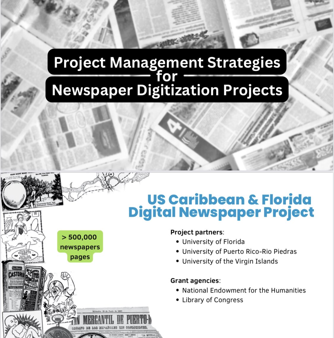 Final <a href="/salalm/">SALALM</a> presentation in the books! Didn’t catch a photo with <a href="/SDiscola/">DíScoLA</a> co-presenters but thankful to have been on a panel sharing &amp; learning from others also dabbling in project management! 
Always happy to present on newspapers! <a href="/UFNDNP/">The US Caribbean & FL Digital Newspaper Project</a>