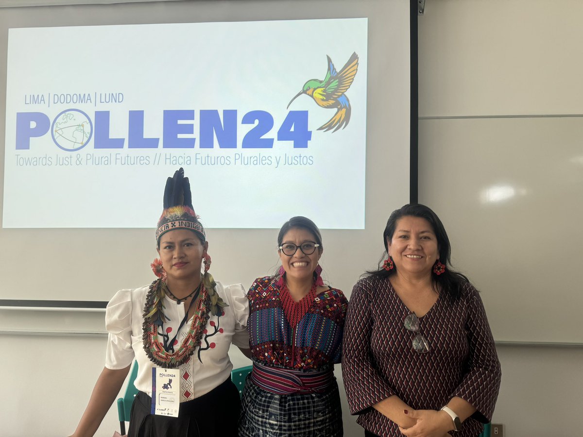 DuarteColu90584's tweet photo. Salón lleno en Lima para escuchar a estas tres maravillosas mujeres: Ketty Marcelo, Marisol García Apágueño
Lucia Ixchiu. Me quedo con frases tan potentes como la de Lucia: “en lugar de ecologia política, nosotras hacemos cosmogonía política”. #pollen2024 https://t.co/1CzITU5VeY