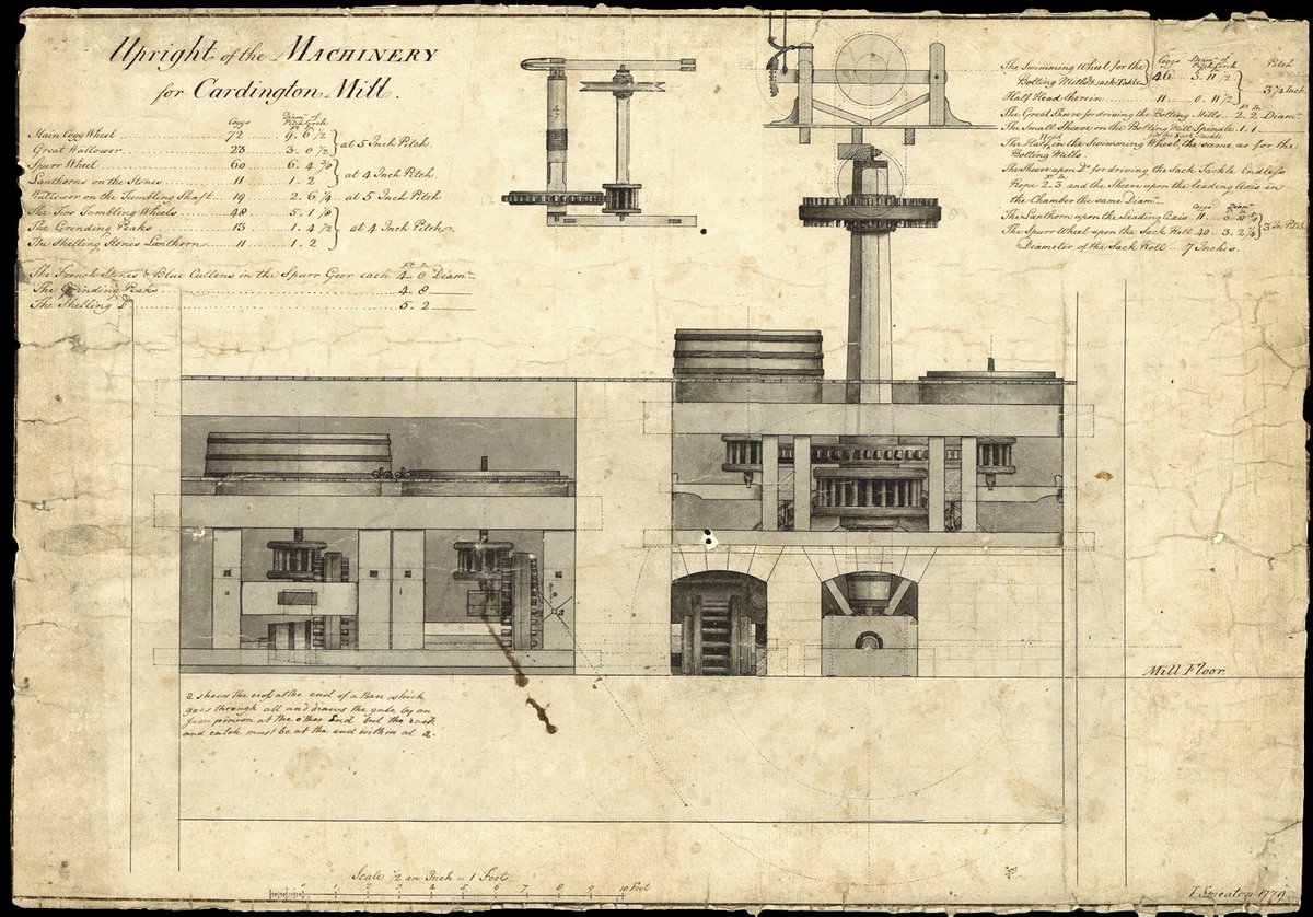 We are a bit late to the #smeaton300 birthday party, but couldn’t let it pass without sharing this beautiful drawing - one of Smeaton's designs for Cardington Mill.