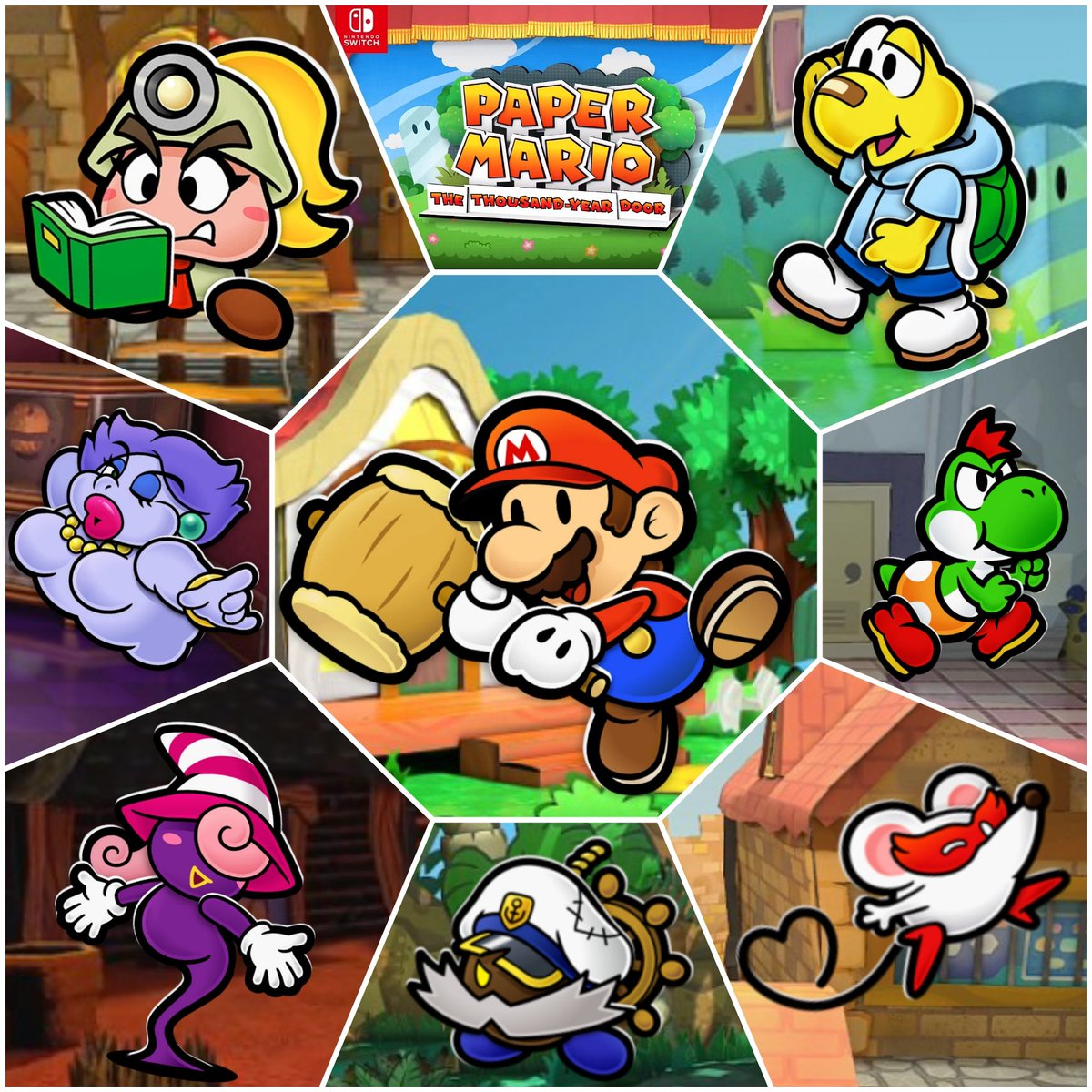 AcpLrp310's tweet image. ⭐️Paper Mario The Thousand-Year Door Partners🌟
                            🔨📗🐢🌪🦖👻 💣🐁 

#PaperMario #Goombella #Koops #MadameFlurrie 
#YoshiKid #Vivian #AdmiralBobbery #MsMowz 
#PaperMarioTheThousandYearDoor #GCN 
#NintendoSwitch #Nintendo #Edit
