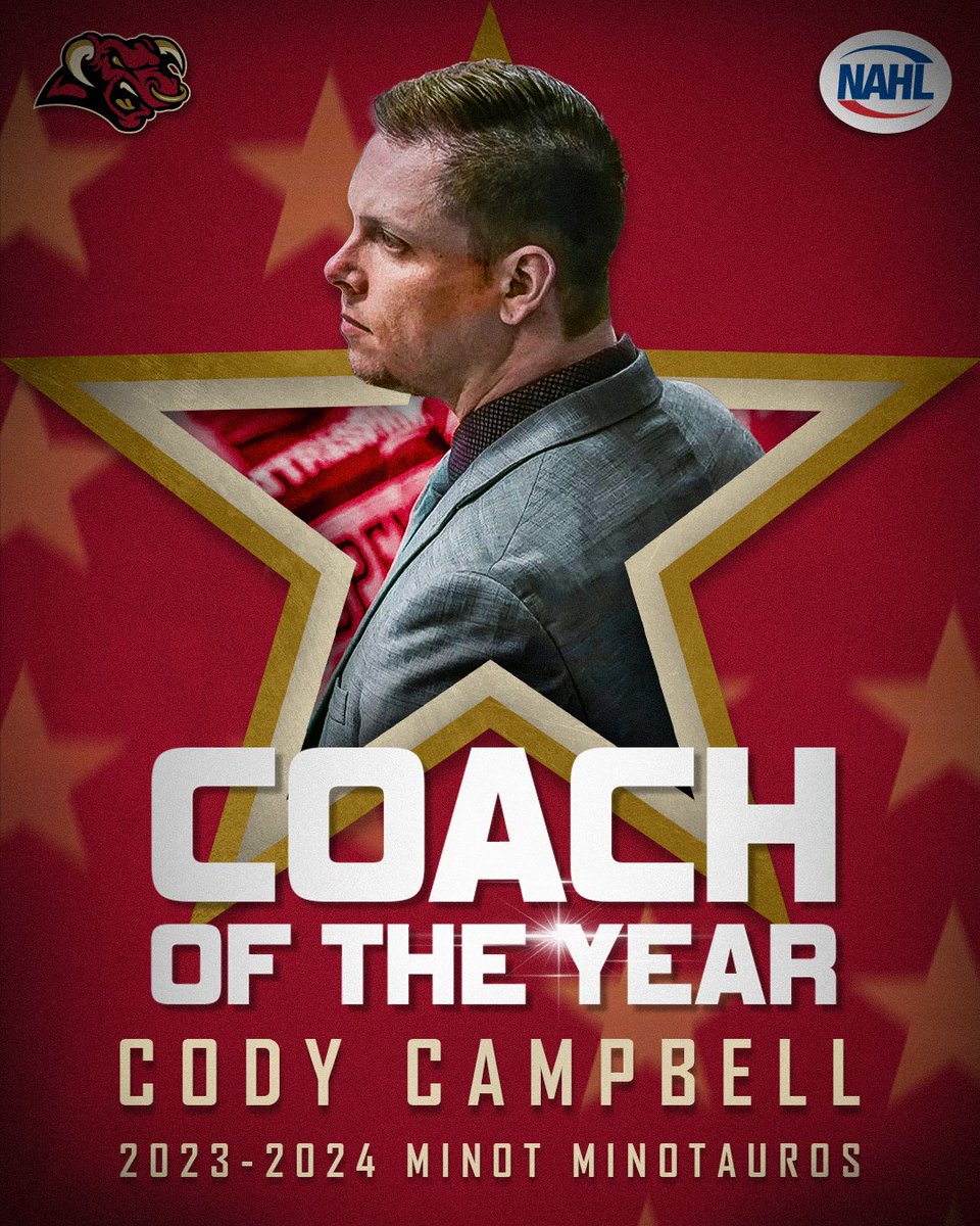 Congratulations to Cody Campbell on winning the 2023-24 NAHL Coach of the Year! Read the full story below ⬇️ #ChargeAhead
minotauroshockey.com/four-tauros-ho…