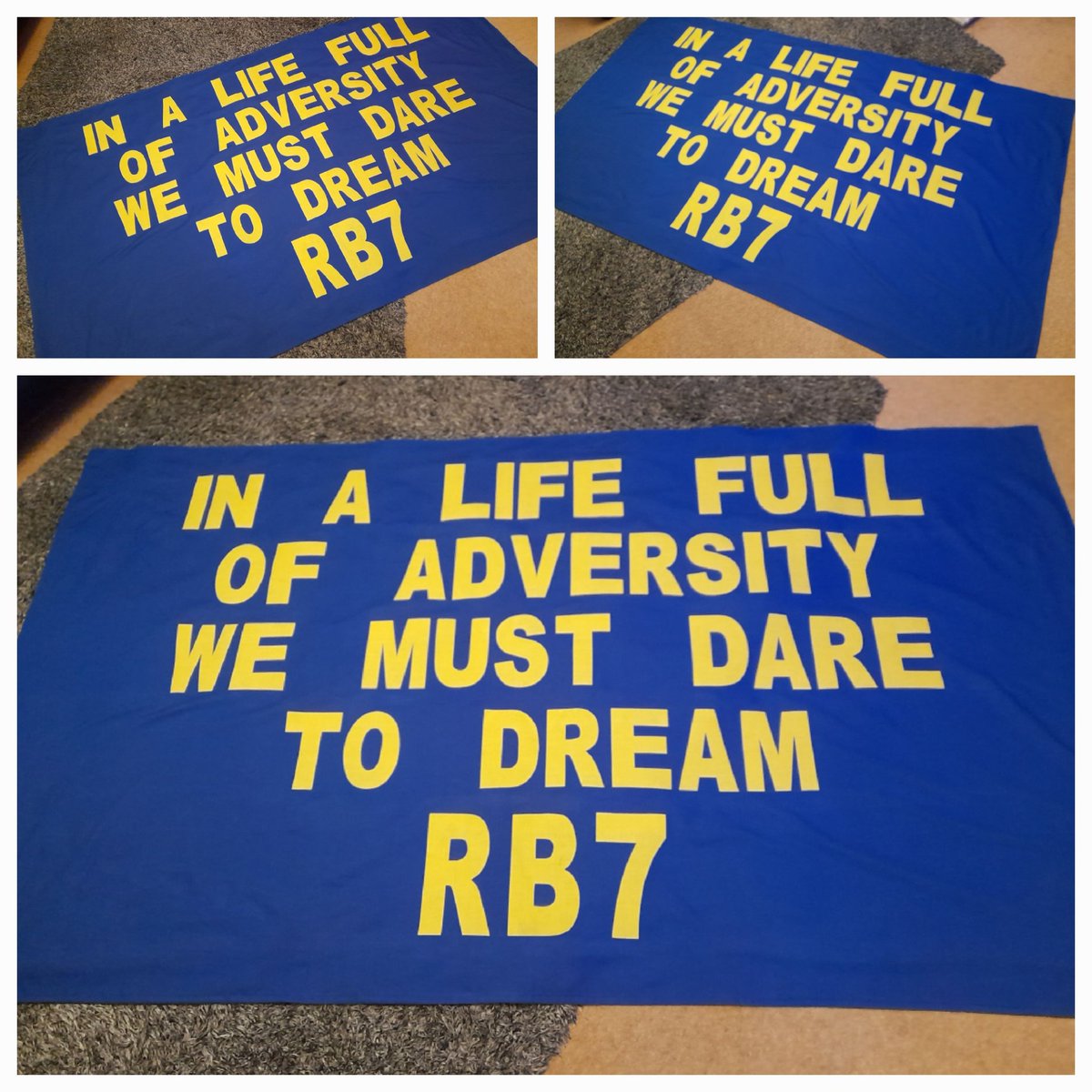 bannersflags22's tweet image. NEW 7ft x 4ft banner made in memory for Rob Burrow.  RIP. 🔵🟡🔵🟡🔵 @leedsrhinos #RB7 #RobBurrow