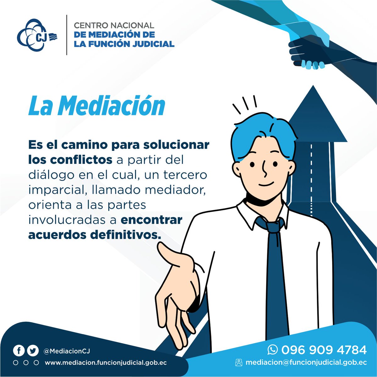MediacionCJ's tweet photo. Seguir el camino de la mediación, es seguir la senda del diálogo y la paz.
Conoce los pasos a seguir para resolver conflictos de forma ágil y confidencial. https://t.co/d2tPbdtHRq