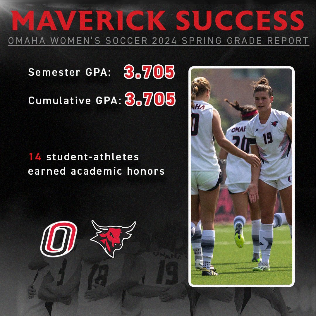 OmahaWSOC's tweet photo. We achieved the second highest semester and cumulative GPA among all Maverick programs for the spring!📚📝

#OmahaWSOC https://t.co/NrGeDgZ8RE