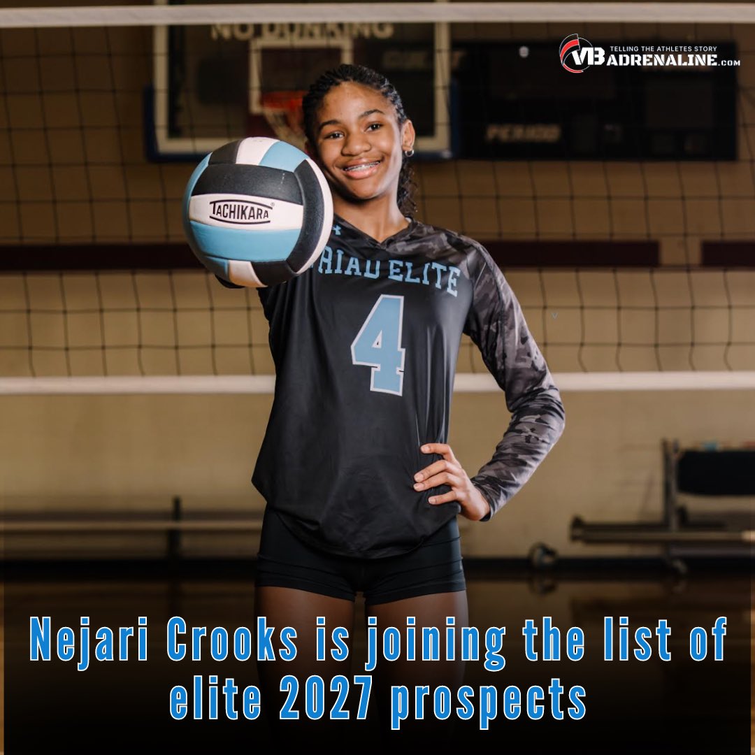 VBAdrenaline's tweet image. Before we dive all in on #Decision26 wanted to give a shout out to our latest updated #PlayerProfile 2027 S/Opp Nejari Crooks is another amazing athlete in her class. She comes in with an impressive initial PPV of 230 and will be a top end prospect next yr no doubt