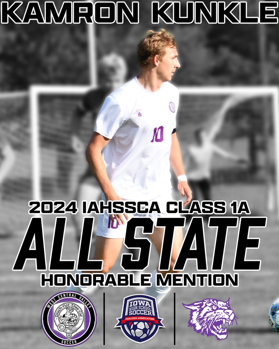 Congratulations Kamron Kunkle! 2024 IAHSSCA Class 1A All State Honorable Mention!
