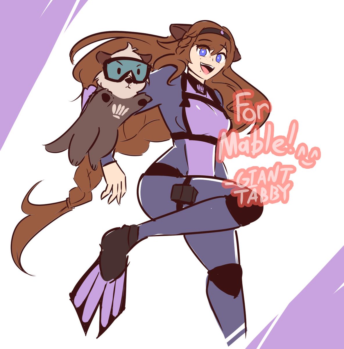 Giant_Tabby's tweet image. Surprise gift sketch for @CapableMable!!
Our favorite sea otter vtuber! #mabledabble