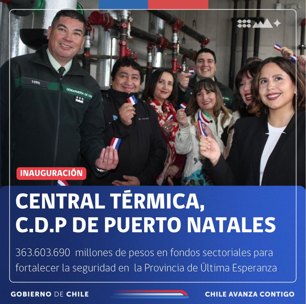 MinjudhMagallan's tweet photo. Seremi @michellepeutat y Director Reg. de @Gendarmeria_CL junto a autoridades regionales, provinciales, comunales y del Poder Judicial inauguran central térmica en C.D.P. de #PuertoNatales, relevante inversión que redunda en el bienestar de 44 gendarmes y 55 privados de libertad. https://t.co/SqFBenUd8P