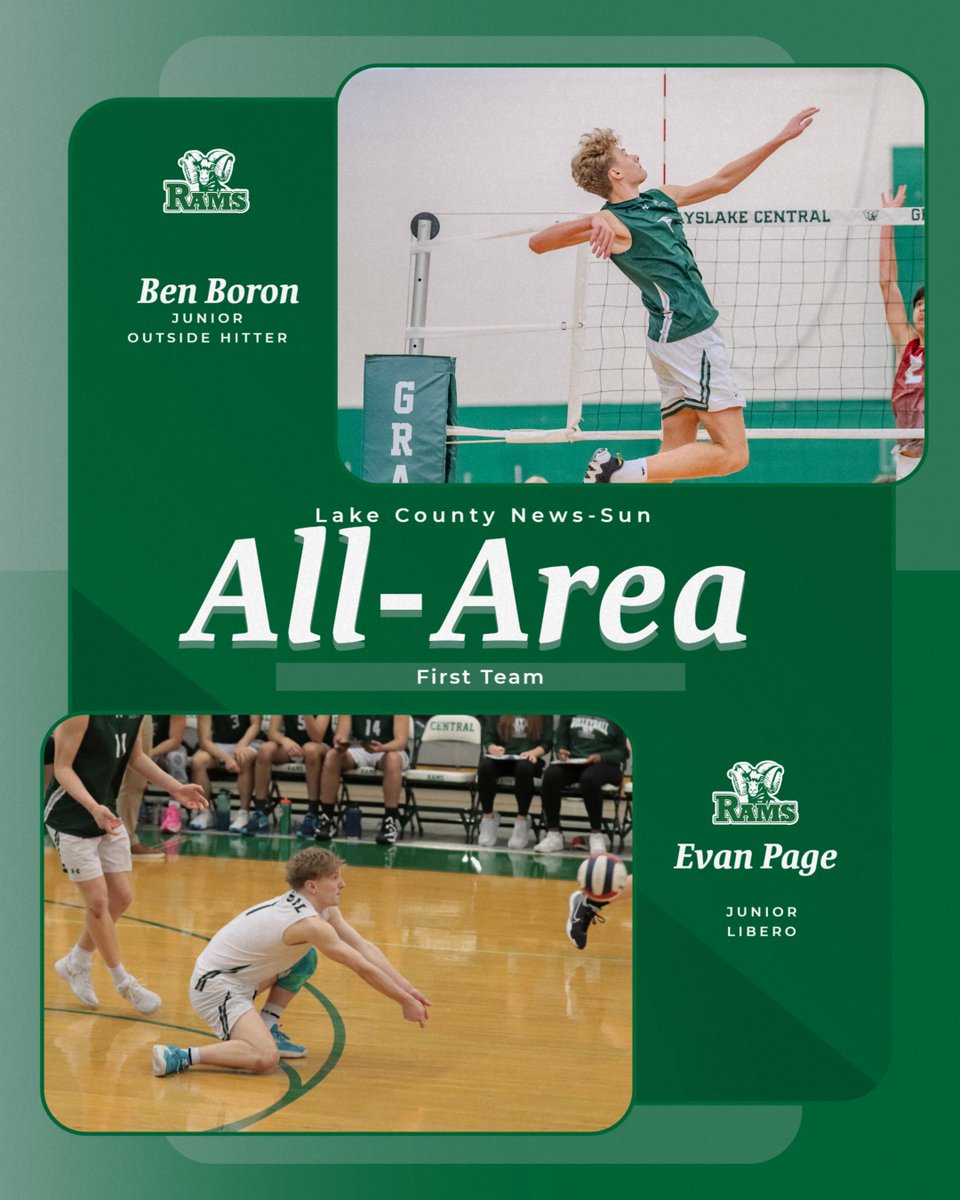 Congrats to Ben Boron and Evan Page for being named to the Lake County News-Sun All-Area First Team

<a href="/LCNewsSunSport/">News-Sun Sports</a> and <a href="/IFAPrince1/">Isi Frank Ativie</a>  Thank you for the coverage of volleyball in Lake County