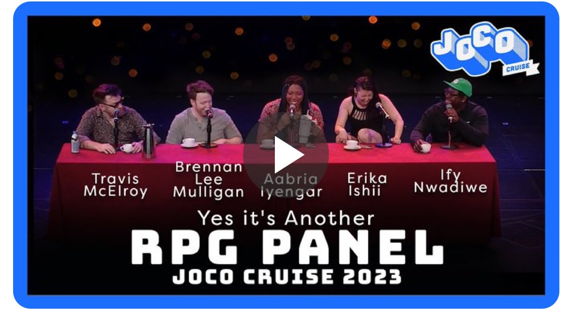 Travis McElroy, Aabria Iyengar &amp; more talk RPGs on the JoCo Cruise youtu.be/2nwn-GYGqNI?si…