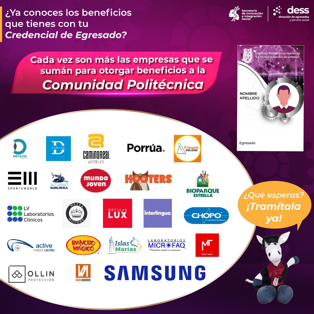 IPN_MX's tweet photo. #SoyIPN | ¿Ya tienes tu credencial de egresado? Pórtala con orgullo para identificarte como un #PolitécnicoDeCorazón y aprovecha los beneficios que cada vez más empresas ofrecen a la #ComunidadPolitécnica, y si aún no cuentas con ella, ¿qué estás esperando? Corre a tramitarla  🪪  ♥️

https://t.co/U9djYP8xKb
