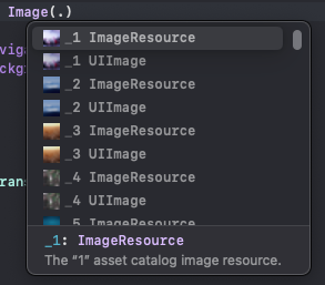 ✨ في Xcode 16، الصور تظهر في الـauto-completion