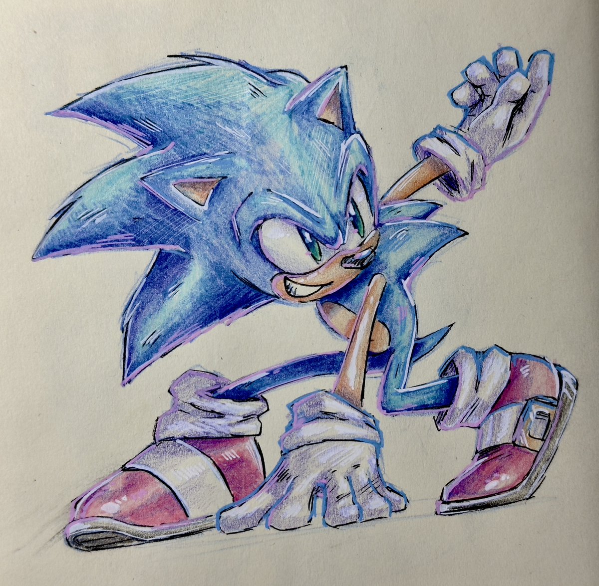lil doodle of this pose ✨ #sonicthehedgehog