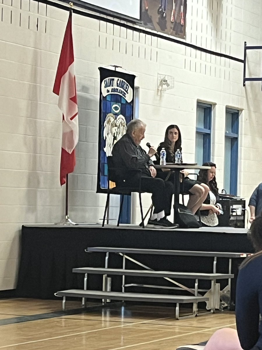 MrsJPerry2's tweet photo. With deep gratitude from the @azrielifdn &amp; @stgabriel_cssd for hosting Mr. Golding. This was an unforgettable experience as Mr. Golding shared his heart wrenching story to students about surviving the Holocaust. We will never forget. https://t.co/24Dls5QOVv @CCSD_edu @krlinton https://t.co/i6ynGuZTMz