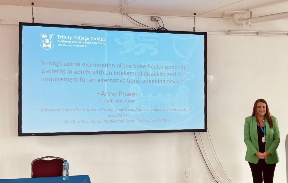 Anne Power (@annepower_) on Twitter photo Privileged to present my research at <a href="/slaintecare/">Sláintecare</a> today
Highlighting the suboptimal bone health screening patterns in people with intellectual disabilities, and the need for an alternative screening device #Echolight
<a href="/EilishBurke15/">Eilish Burke</a> <a href="/JeanMoynihan9/">Jean Moynihan</a> Privileged to present my research at <a href="/slaintecare/">Sláintecare</a> today
Highlighting the suboptimal bone health screening patterns in people with intellectual disabilities, and the need for an alternative screening device #Echolight
<a href="/EilishBurke15/">Eilish Burke</a> <a href="/JeanMoynihan9/">Jean Moynihan</a>