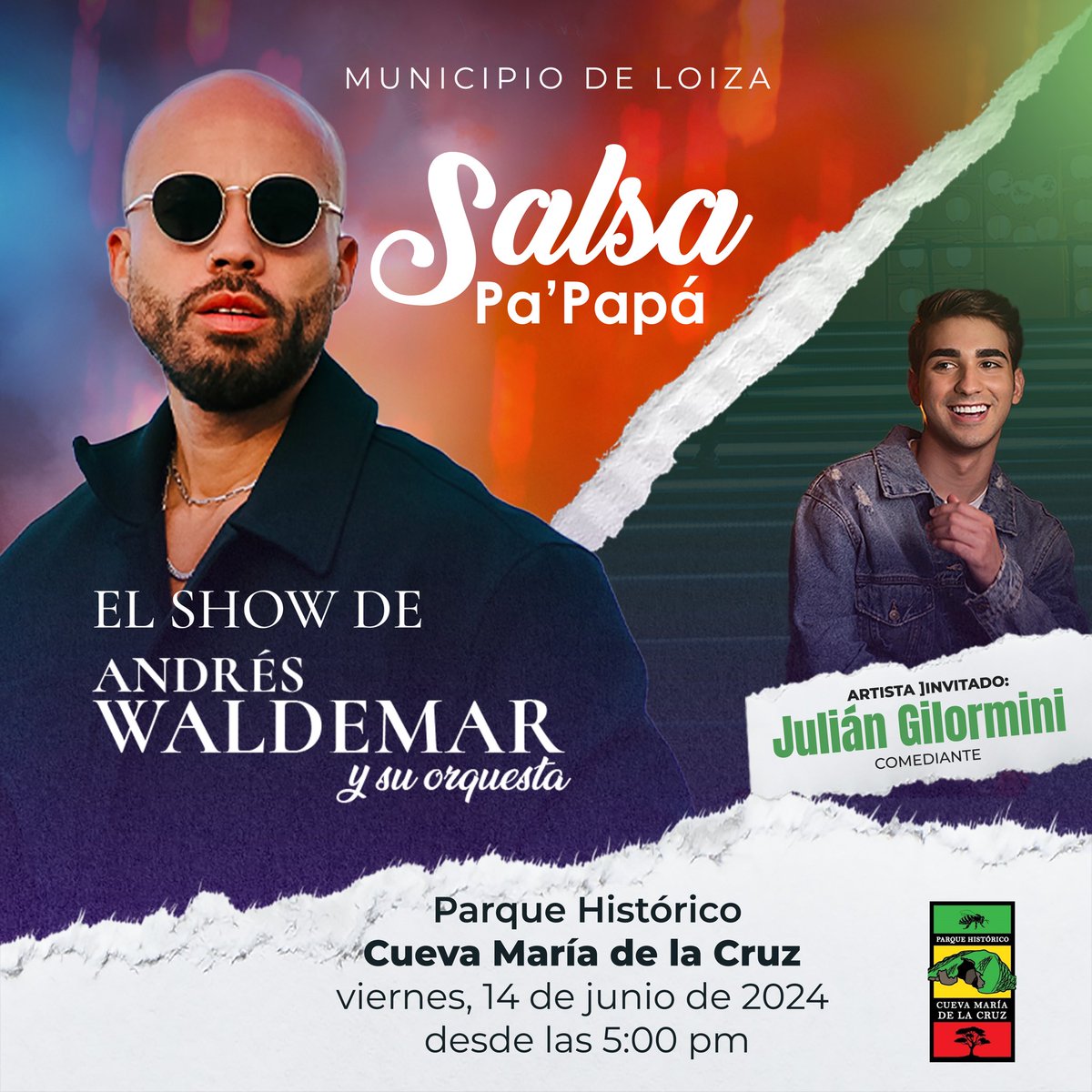 WaldemarVolmar's tweet photo. Acompáñanos a Loíza a celebrar Los Padres en el evento Salsa Pa’ Papá 

Pa’ que cantes, bailes y rías con El Show de Andrés Waldemar... pero no voy solo mi artista invitado es el comediante Julián Gilormini 🥶😂🫶🏻 #VotoPerdidooo 🤣

¿Que, qué pasará ? 

Dale pa’ Loíza…. https://t.co/6eW65KSZMk