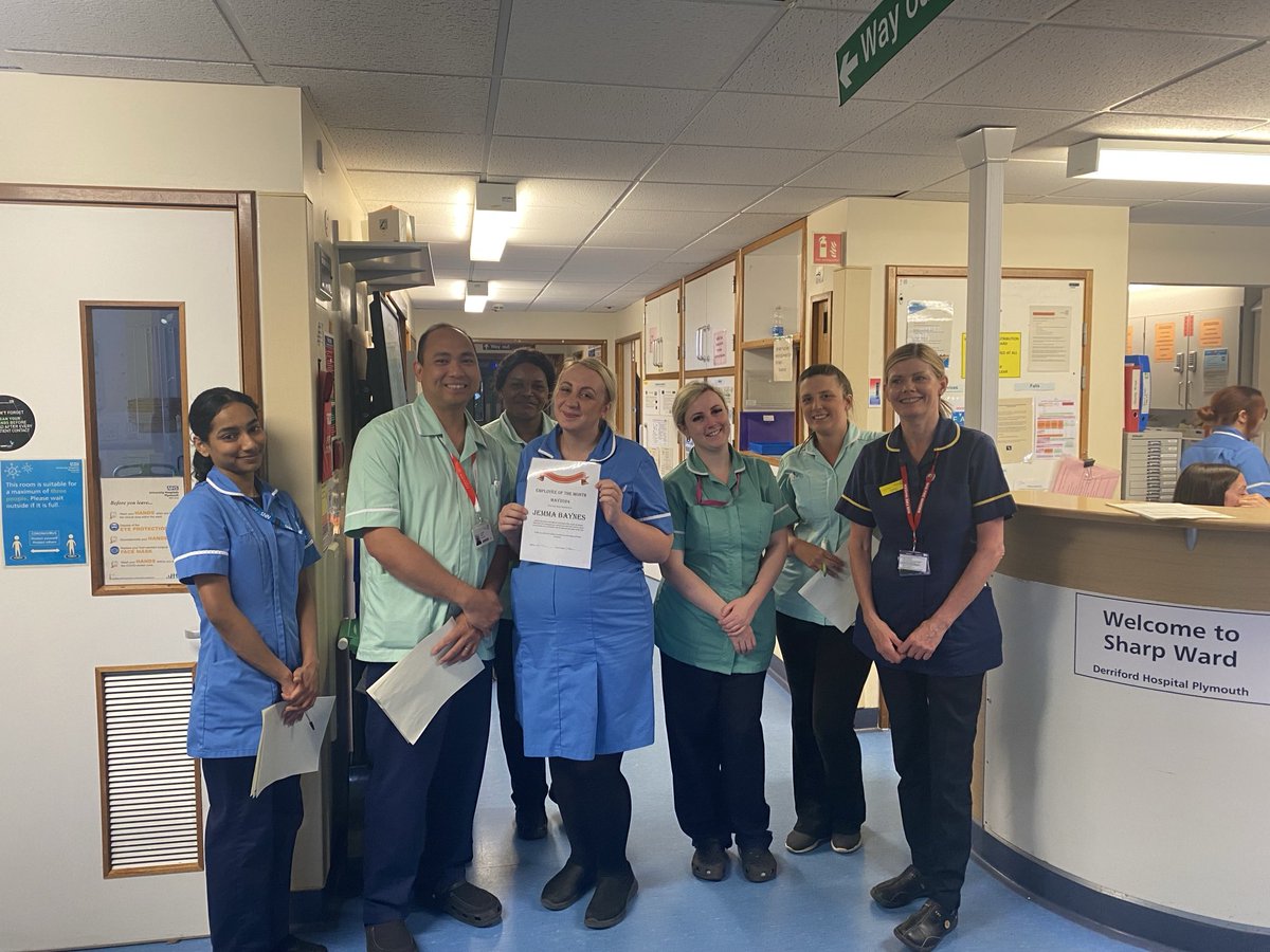 Congratulations to Jemma for being nominated by her colleagues for Employee of the Month. Thank you for your hard work and looking after your colleagues 🙌⁦<a href="/_GinaHorner/">Gina.✨</a>⁩ ⁦<a href="/sue_timminsNHS/">Sue Timmins</a>⁩ ⁦<a href="/UHP_NHS/">University Hospitals Plymouth NHS Trust</a>⁩