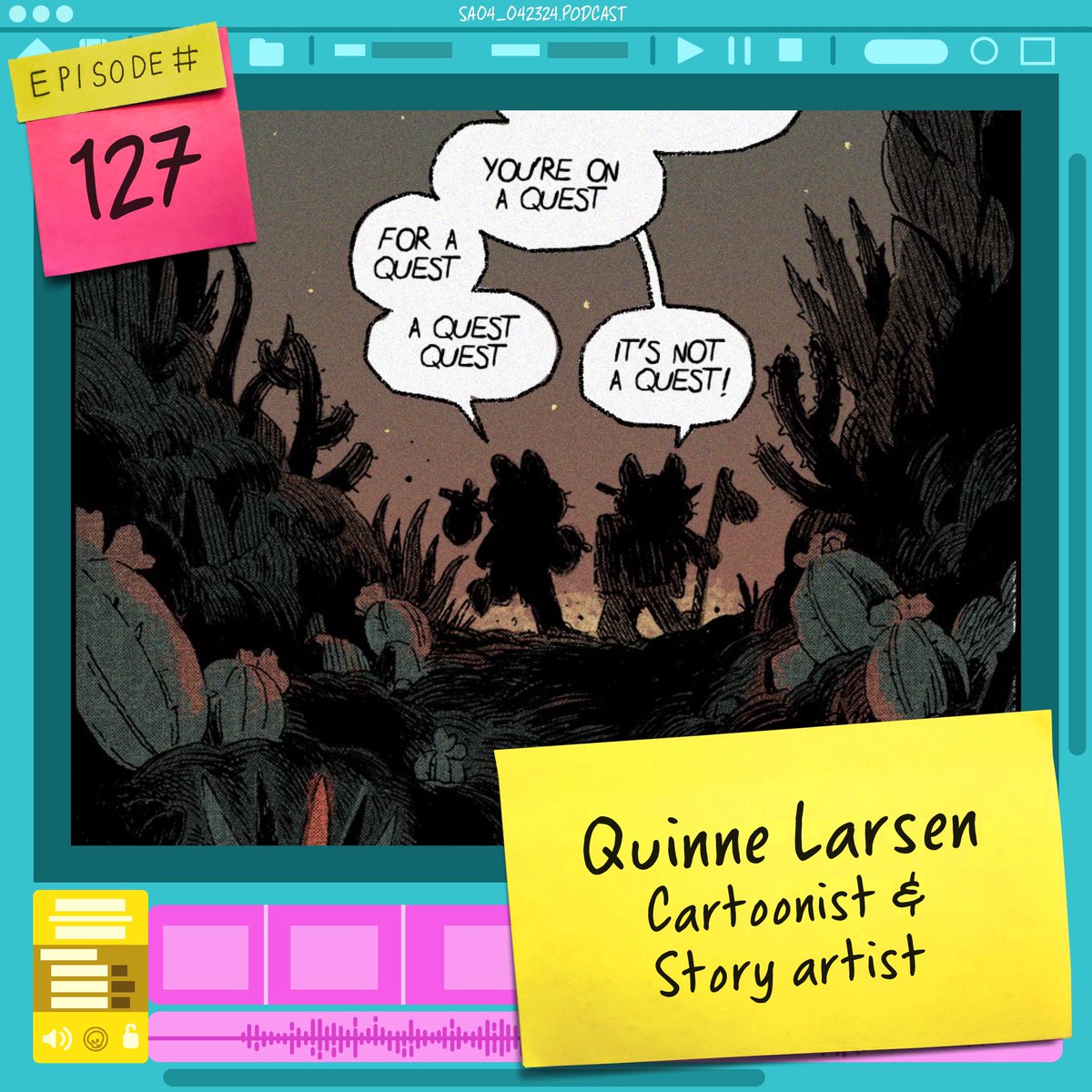 StraightAheadAP's tweet photo. From storyboarding to making their own comics, Chinook Cartoonist Quinne Larsen is telling their own stories! Tune is as we talk about their graphic novel with First Second Publishing and how that came about. Did we mention they're also in a band?

https://t.co/xhSciRS1k6 https://t.co/WH5ZBPgzOd