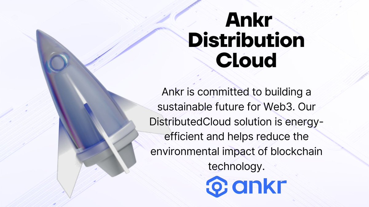 obedonchian's tweet image. ♻️ Ankr is committed to building a sustainable future for #Web3. Our #DistributedCloud solution is energy-efficient and helps reduce the environmental impact of blockchain technology.

#Ankr
