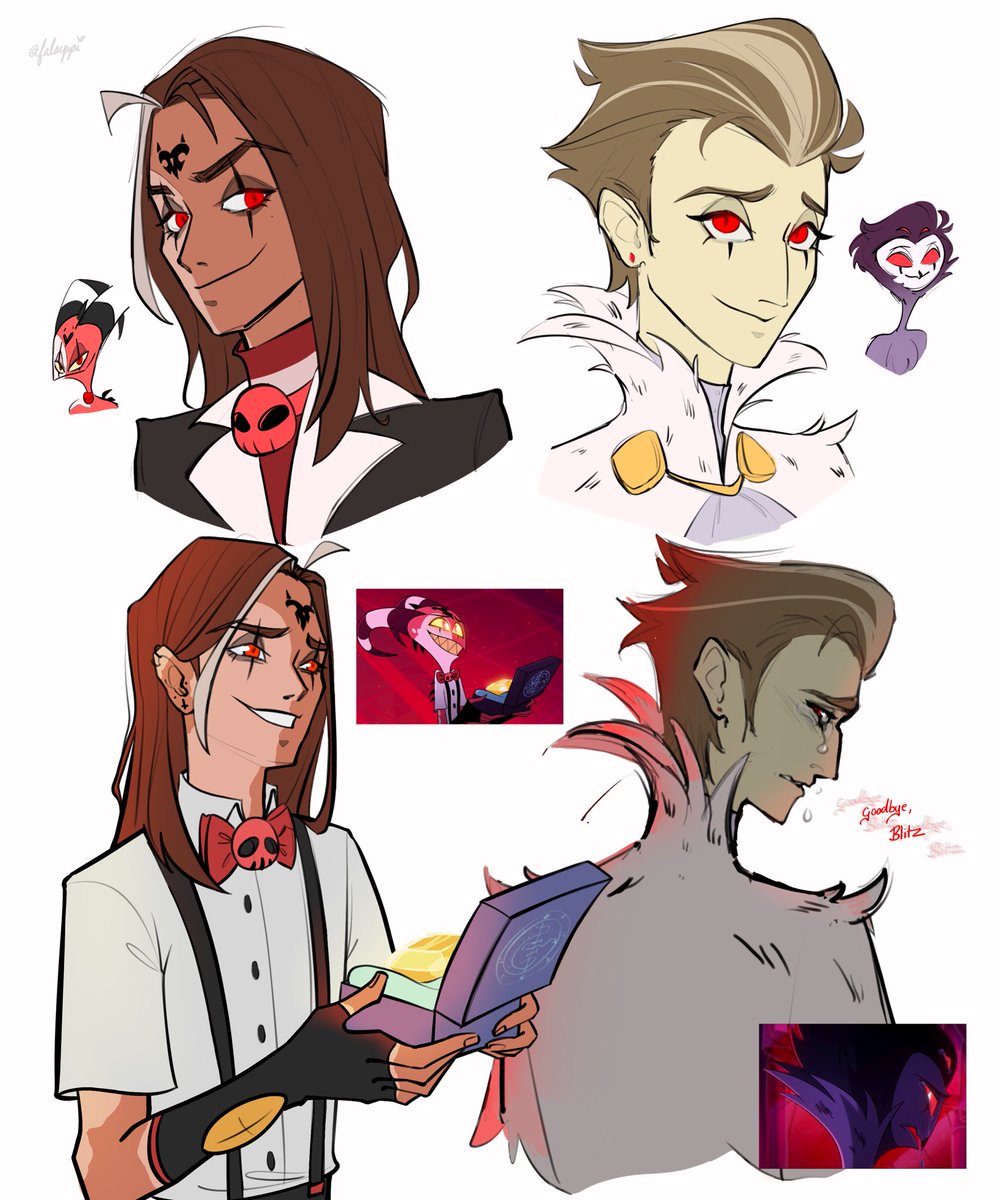 falseppi's tweet photo. wanted to try drawing them as human ✨ 
#helluvaboss #Stolitz https://t.co/p5vpPSuC01