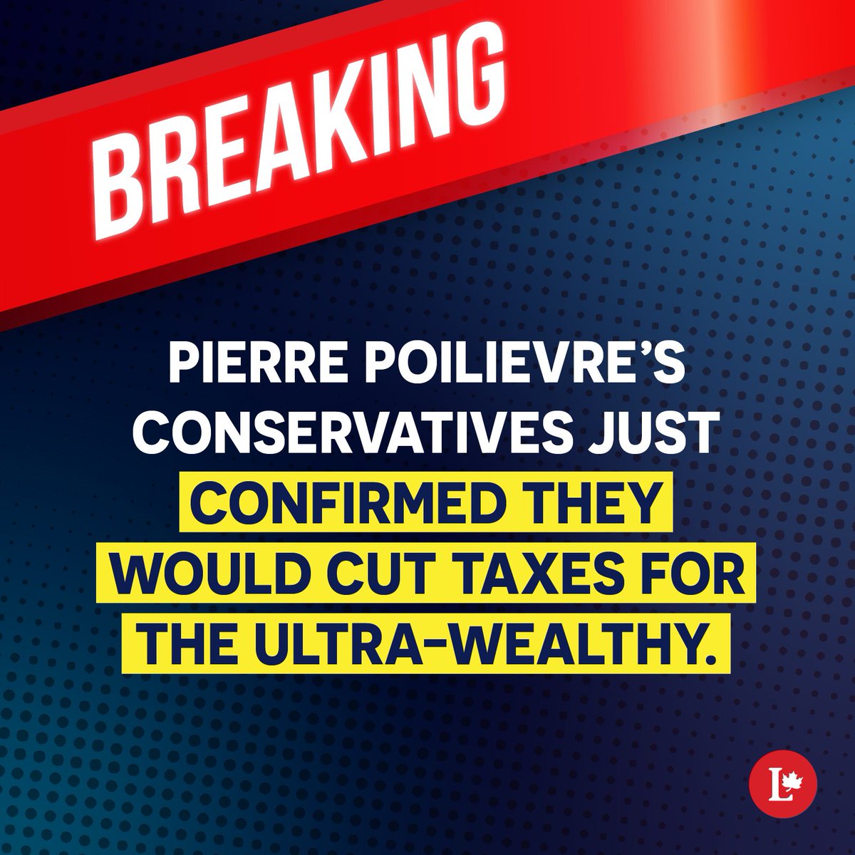 BREAKING: Pierre Poilievre and his Conservatives just voted against our plan to make the ultra-wealthy pay a bit more so we can deliver pharmacare, dental care, nearly 4 million homes, and more.
 
They'd rather cut programs for Canadians to cut taxes for the wealthy.