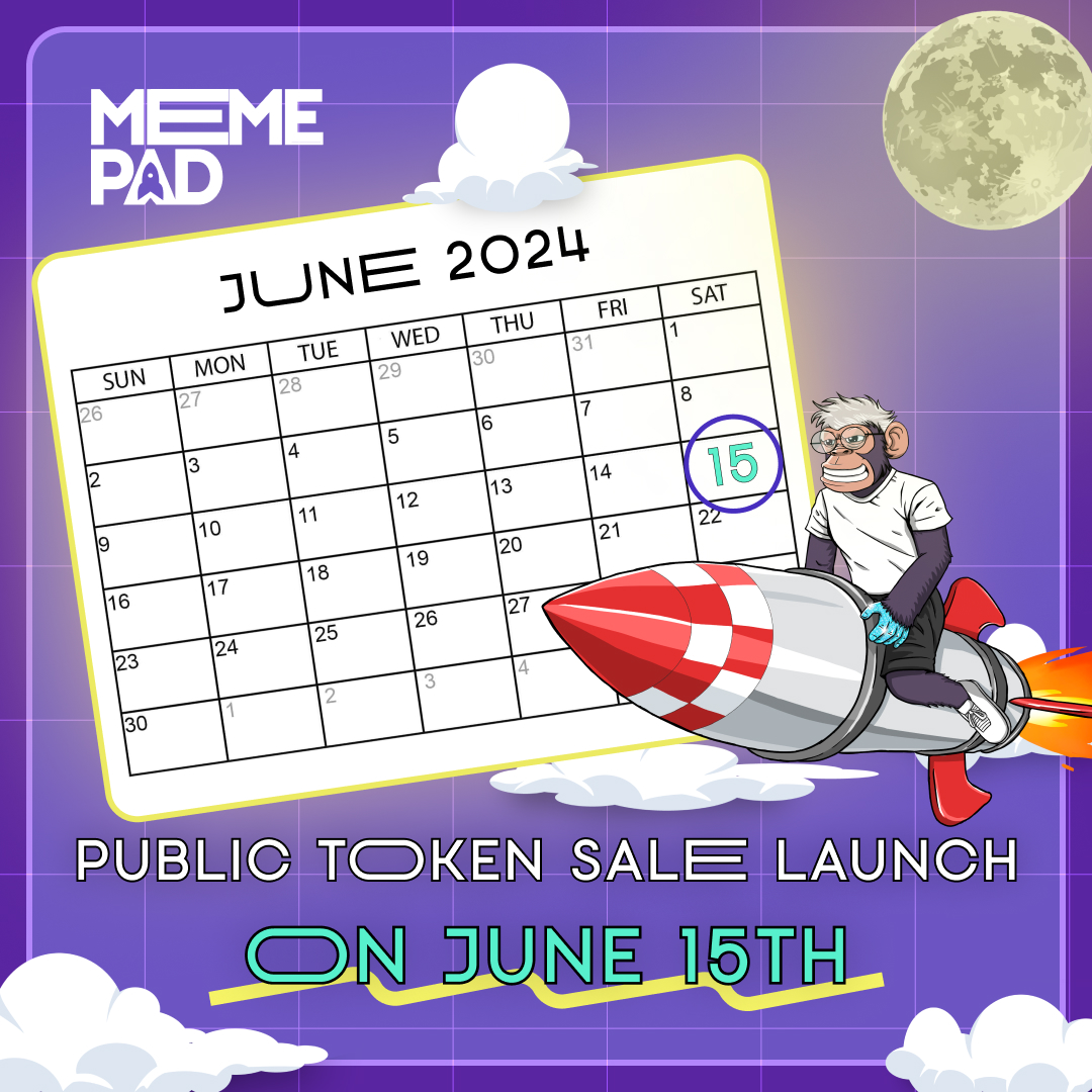 MemePadSol's tweet image. A BIG thanks to our amazing community! We're so grateful for your support and bullishness 🙌

We're thrilled to announce that our public token sale is coming up on June 15th!
Get ready to APE IN, because this is a once in a lifetime opportunity to join $MPAD at it's lowest price…
