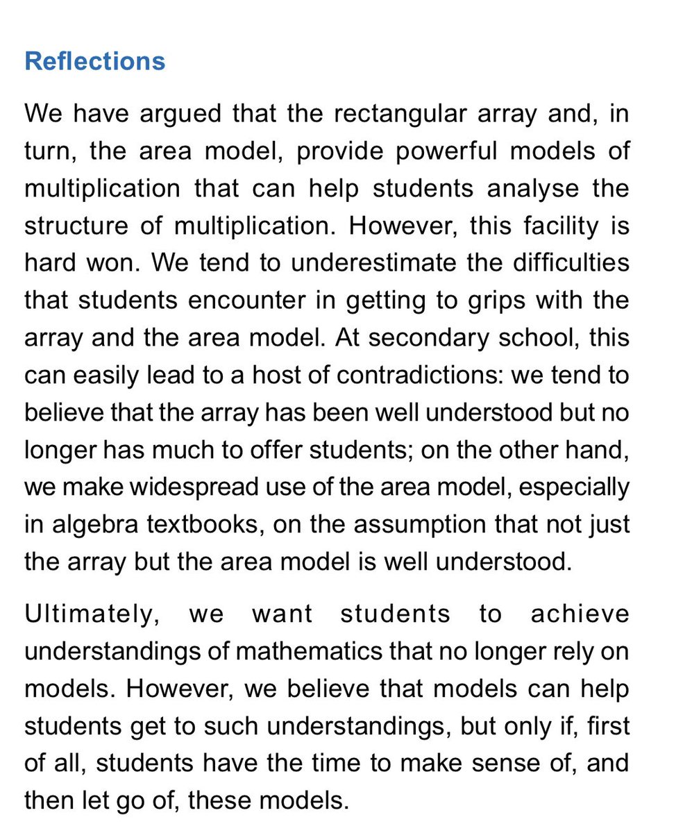 Another article from the ATM journal exploring representations - this time the array and area model of multiplication.
This is a good one!