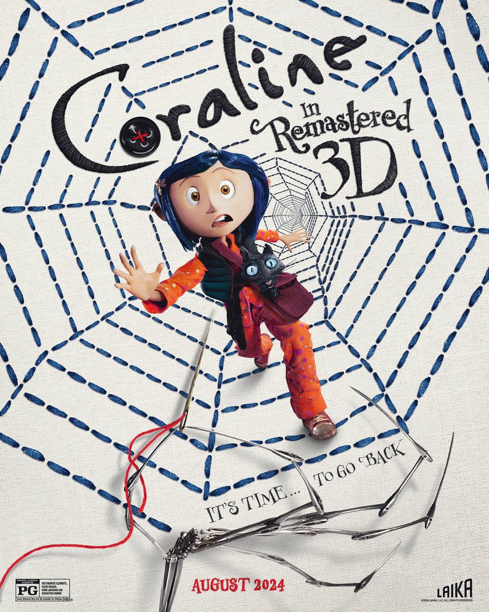 porqueTTarg's tweet photo. "Coraline": 

Por el nuevo poster de la remasterización 3D de la película, la cual se estrenará en el mes de agosto. https://t.co/kh3pw3GXE8