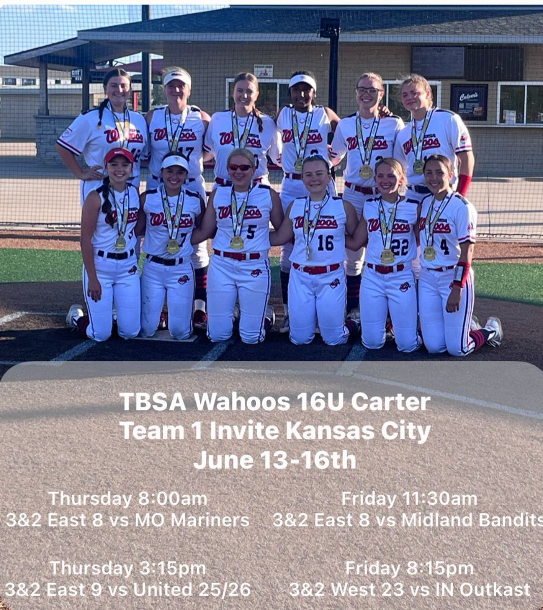 TbsaWahoos07's tweet photo. Looking forward to competing against some of the best talent in the Midwest this weekend at the Team 1 invite in Kansas City!! 
#TbsaWahoos16u-Carter💙❤️
#MightyAreTheWomen💪🏻🥎 https://t.co/1ps8A18INr