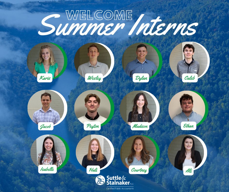 SuttleCPAs's tweet image. Welcome to our 2024 Summer Interns!! 👋
-
We are excited to work with this ambitious group of upcoming professionals and hope they all enjoy their time at Suttle! 💼

#TeamSuttle #WV #CPAs #PublicAccounting #Interns