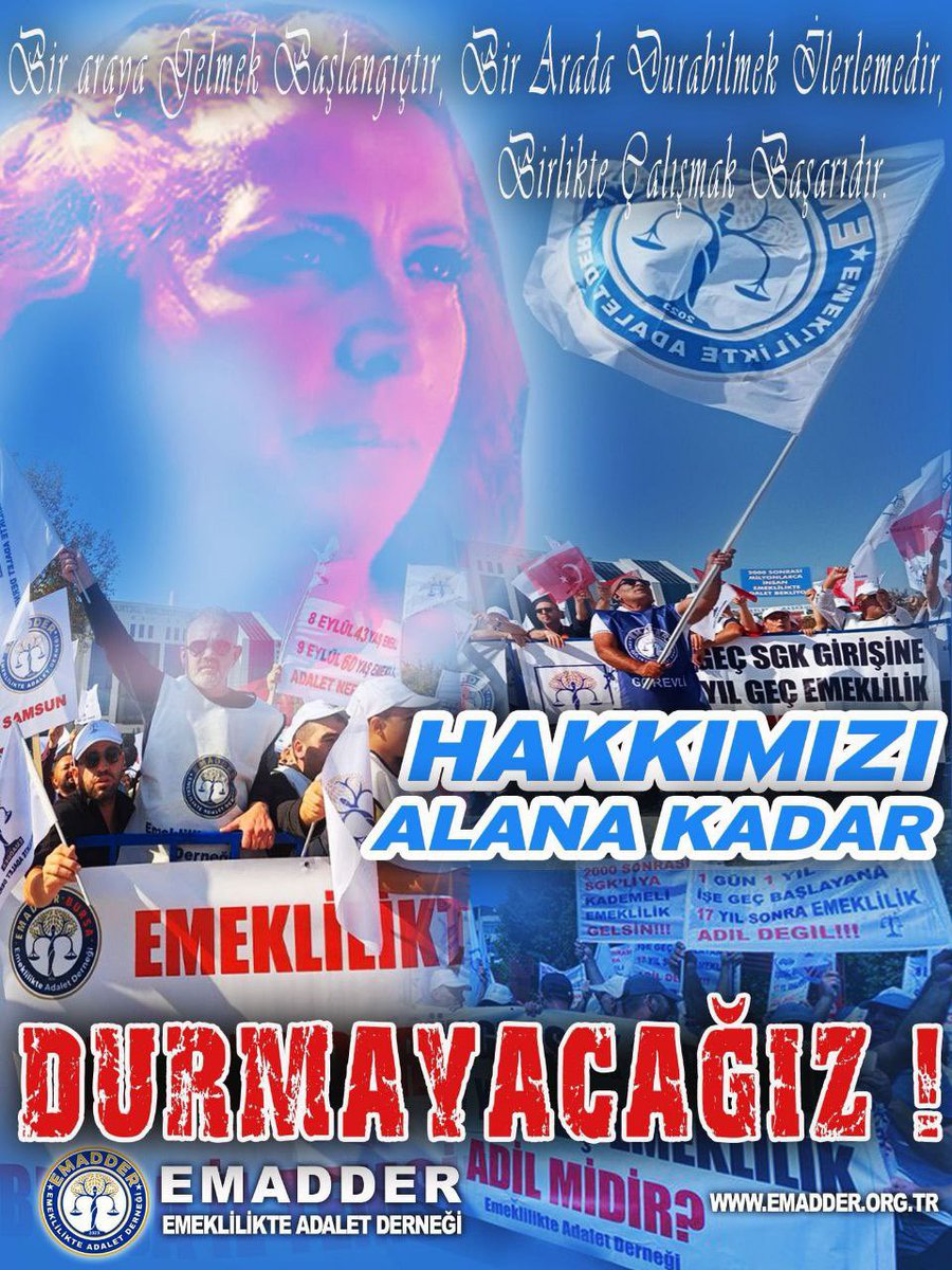 mihribanugurluu's tweet photo. “AÇILMAMIŞ KANATLARIN BÜYÜKLĞÜ BELLİ OLMAZMIŞ”

Şimdi EMADDER @EmadDernegi ailesi olarak kanatlarımızı açıp büyüklüğümüzü gösterme vakti ❗️❗️❗️

Kademeli Emeklilik hakkımız için 

Akranlarımızdan 17 yıl daha fazla çalışmamak için ❗️❗️❗️

Anayasal eşitlik için ❗️❗️❗️

EYT finansörü olmamak için ❗️ 

İnsanca hakça bir düzen için ❗️ 

Yeni Tag  📣
👇👇👇👇👇
#KademeliEmeklilikGelsinArtık