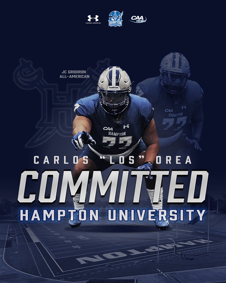 Los_5277 (@carlosorea20) on Twitter photo I’m beyond blessed to announce that I have committed to play Football at Hampton University. I’m so thankful to be able to live my dream and play DI Football. A dream is worth nothing if you leave it on a pillow #AGTG <a href="/SMC_CorsairFB/">SMC_FB</a> <a href="/34CoachLed/">Kelly Ledwith</a> <a href="/iggy_coach/">Coach Iggy</a> @AMedina3_ I’m beyond blessed to announce that I have committed to play Football at Hampton University. I’m so thankful to be able to live my dream and play DI Football. A dream is worth nothing if you leave it on a pillow #AGTG <a href="/SMC_CorsairFB/">SMC_FB</a> <a href="/34CoachLed/">Kelly Ledwith</a> <a href="/iggy_coach/">Coach Iggy</a> @AMedina3_